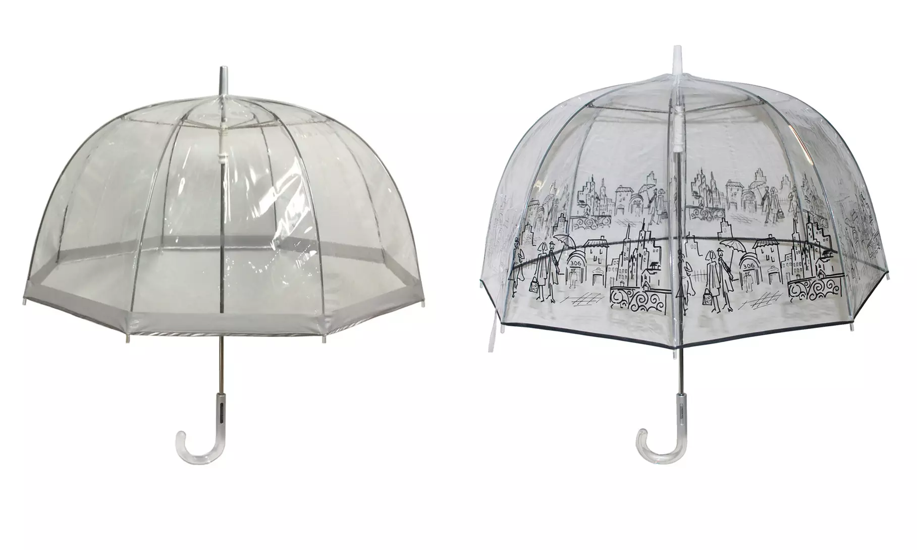 London Fog Durable Clear Bubble Umbrella - Primary Image