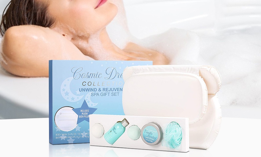 Image 1: Bath Gift Set with Bathtub Pillow