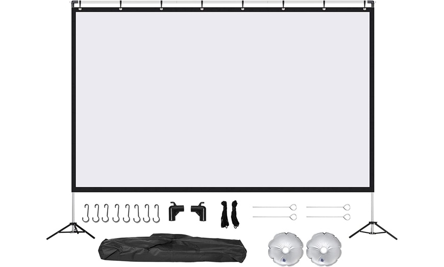 Image 11: HomCom World Cup Projector Screen and Stand