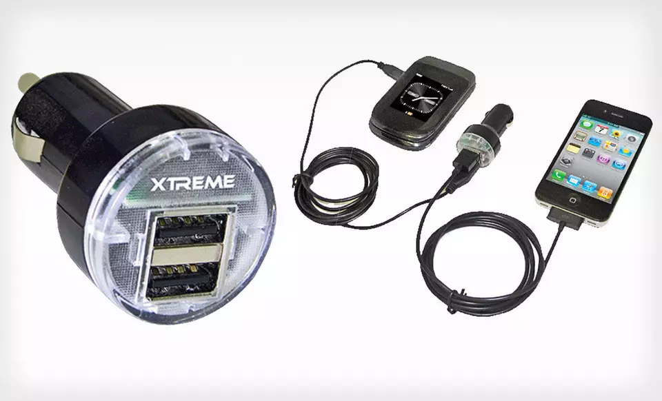$11.99 for an Xtreme Dual-Port Car Plug with Micro USB and 30-Pin Apple-Device Cables ($19.99 List Price). Free Returns. - Second Medium