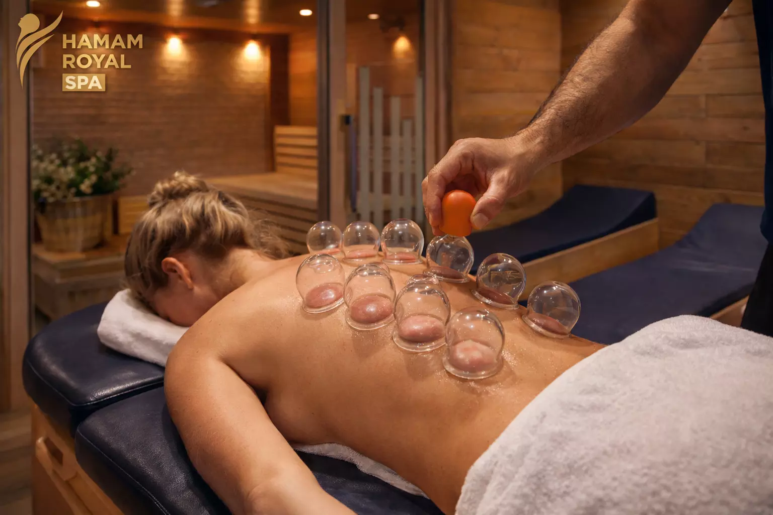 3,5 Std. inkl. Saunabereich, Ruheraum + Schröpf-Massage für 1 Person