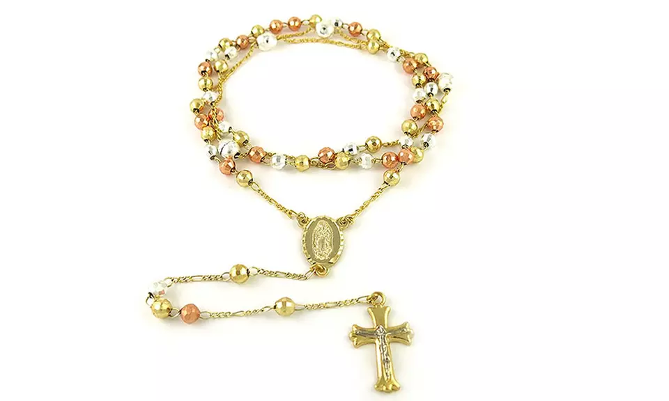 Diamond Cut Rosary Necklace - Primary Image