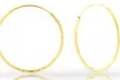 Half Diamond Cut Endless Hoop Earrings in 14K Solid Gold - Second Medium