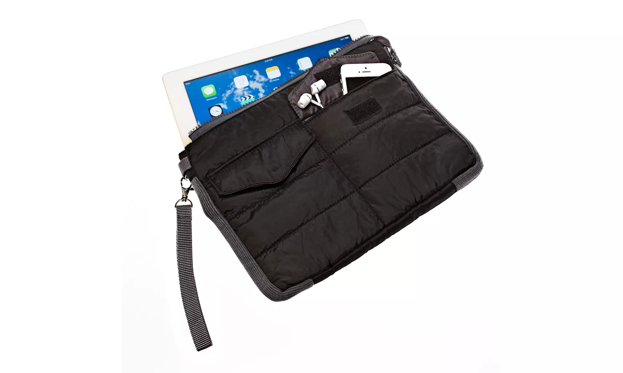Carry-It-All Travel Case for iPad, Tablet, or E-Reader with Closure Accessory Pockets - Second Medium