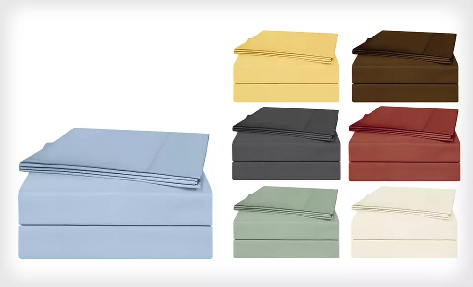 $45 for a Hotel 300TC Sateen Sheet Set ($100 List Price). Multiple Options Available. Free Shipping and Returns. - Primary Image