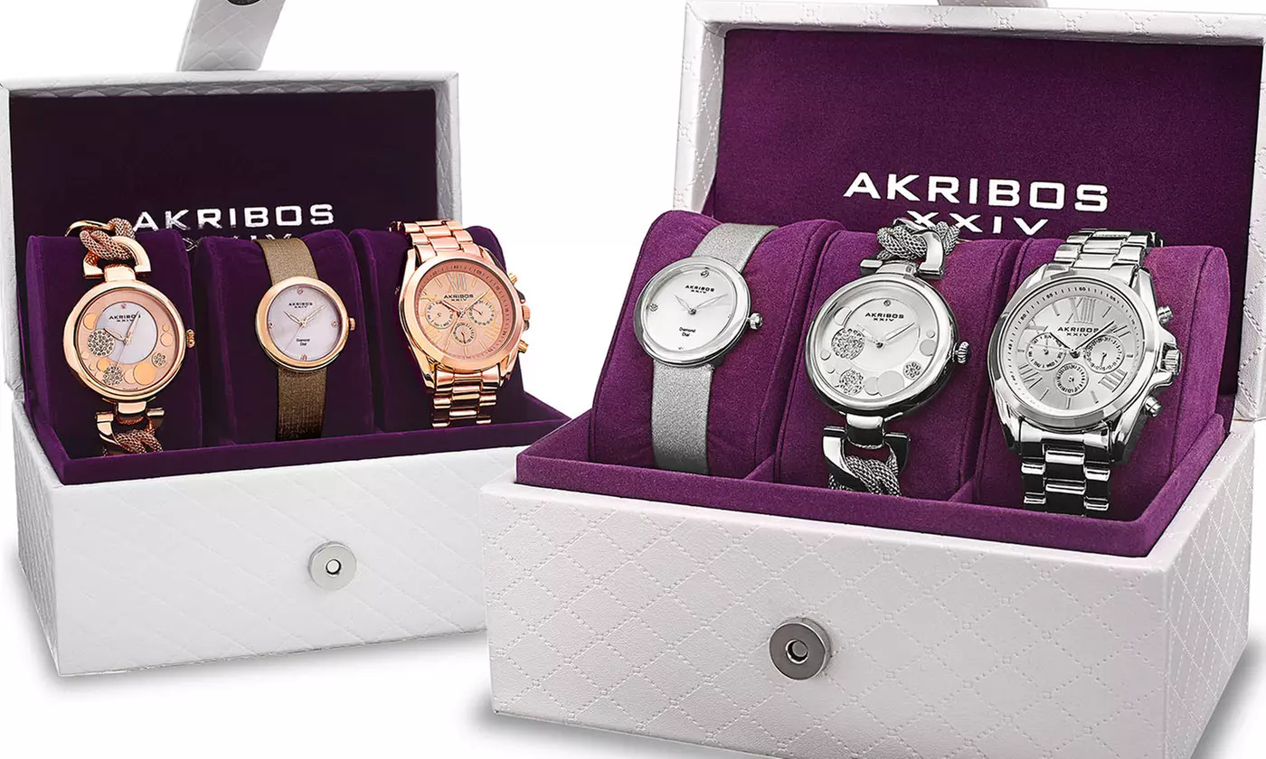 Akribos XXIV Women’s Watch Set (3 Pieces) - Primary Image