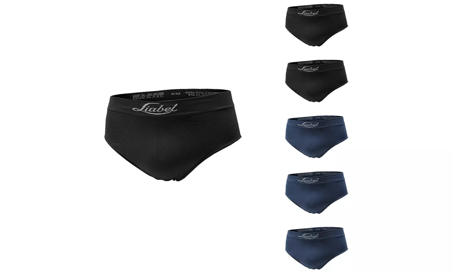Lot de 6 boxers ou slips Liabel en microfibre sans couture