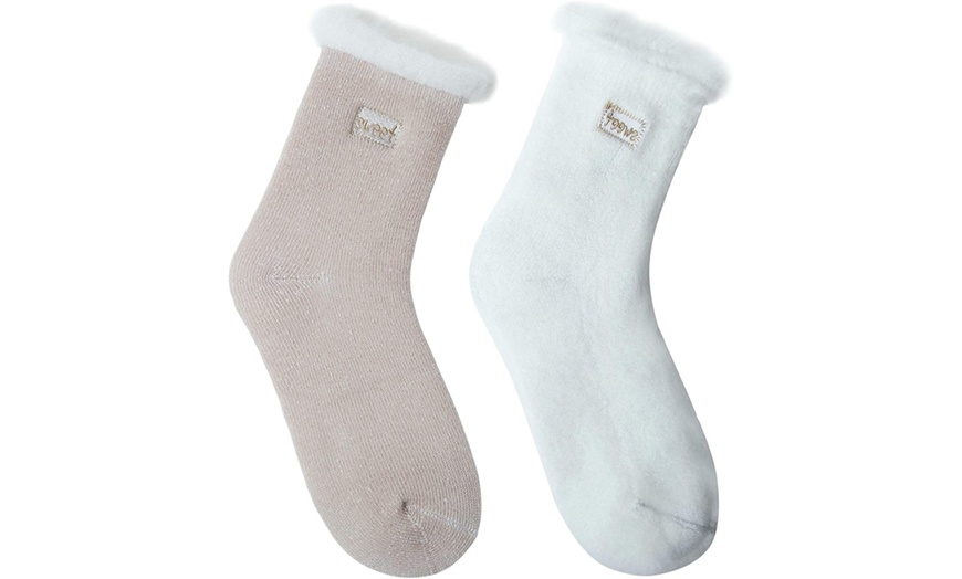 Image 6: 1 oder 2 Paare Kuschel-Socken mit Fleece-Innenfutter für Damen