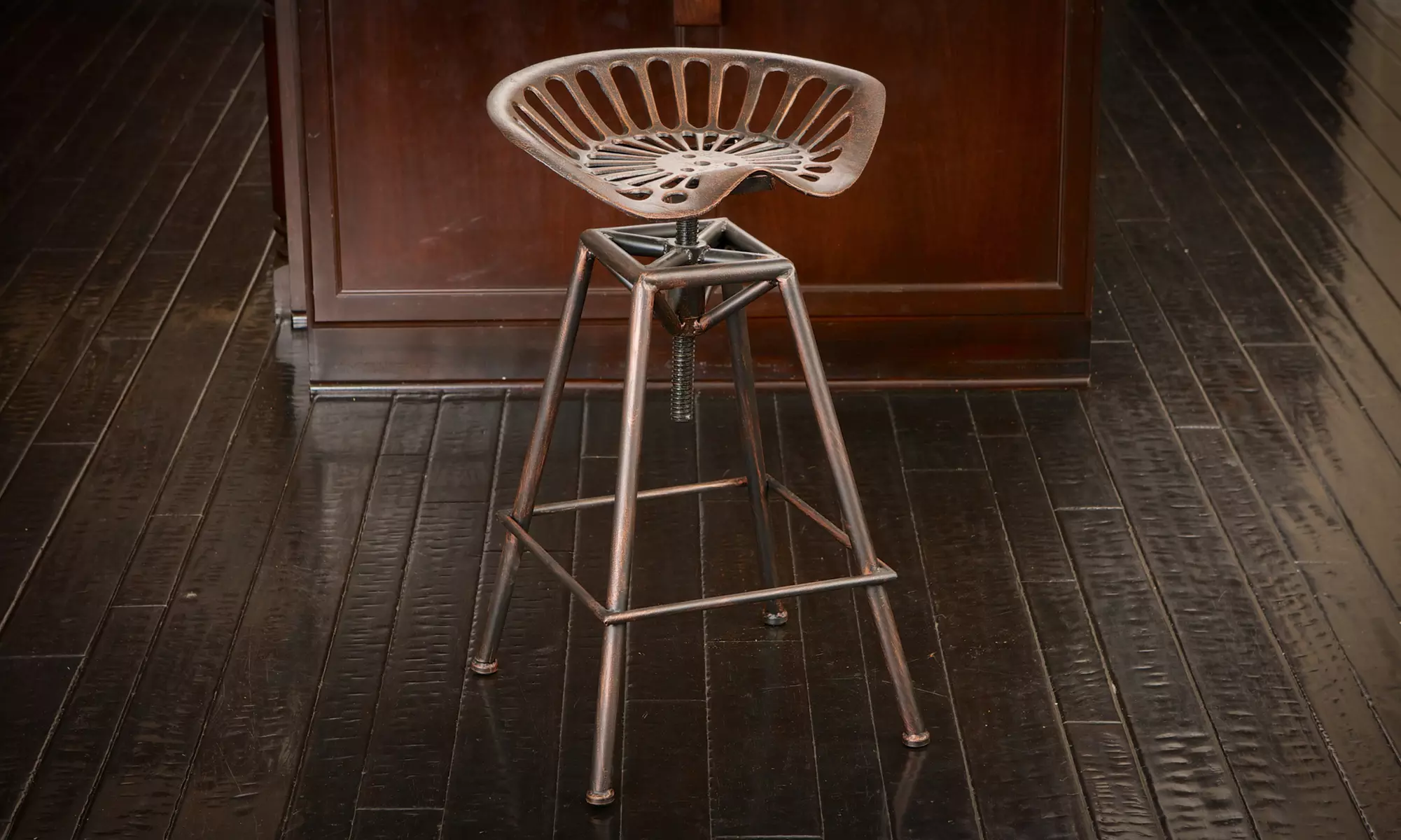 Tractor Seat Bar Stool with Industrial Metal Design - Primary Image