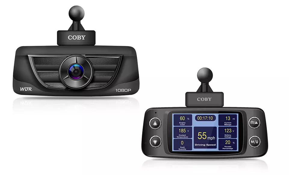 COBY OBD Detection GPS Logger Car Dash Cam w/ DVR & 8GB MICRO SD Card - Primary Image