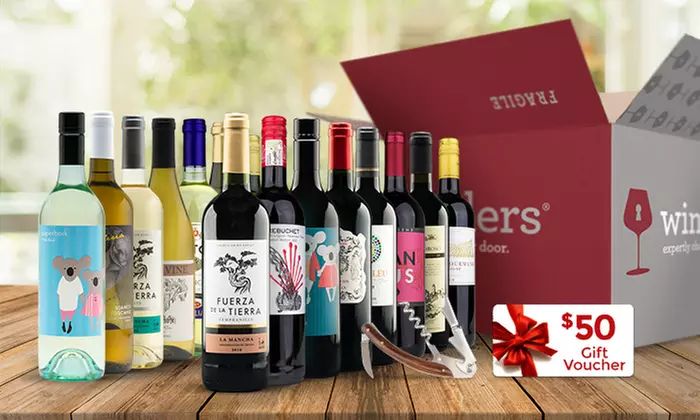 15 Bottles of Premium Wine, $50 Gift Voucher, and Corkscrew from Wine Insiders (83% Off) - Primary Image
