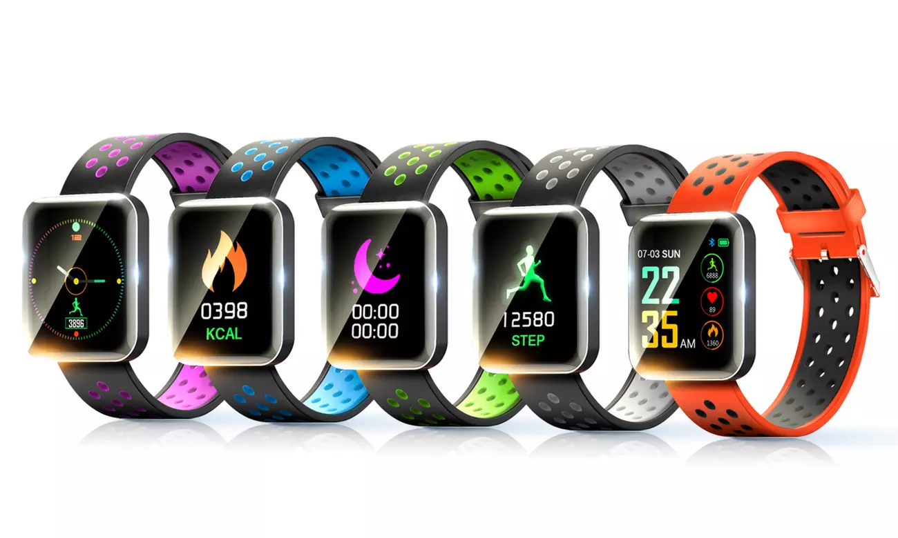 Montre connectée S88 avec bracelet en silicone et écran LCD, avec emballage cadeau en option - Primary Image