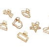 Image 3: Set of 6 Golden Geometric Hair Claw Clips 