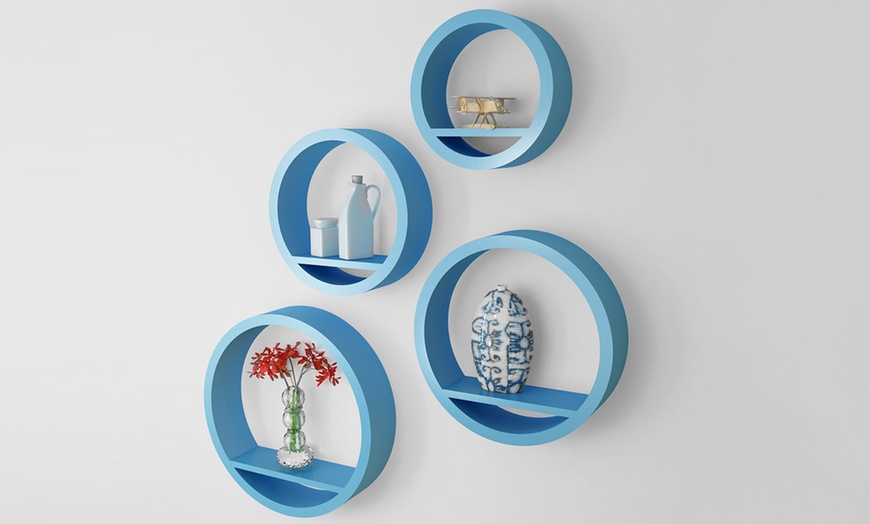 Image 2: Set of Four Round Floating Shelves