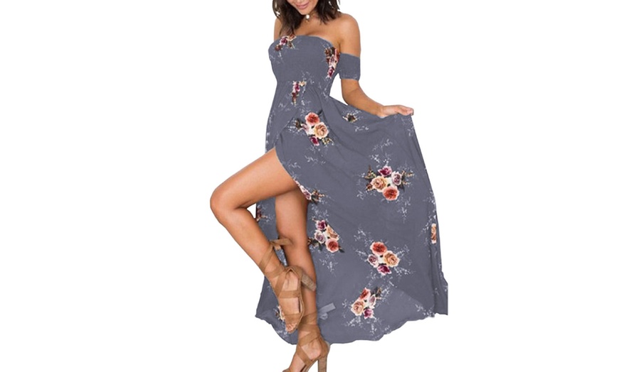 Image 5: Floral Off-Shoulder Maxi Dress