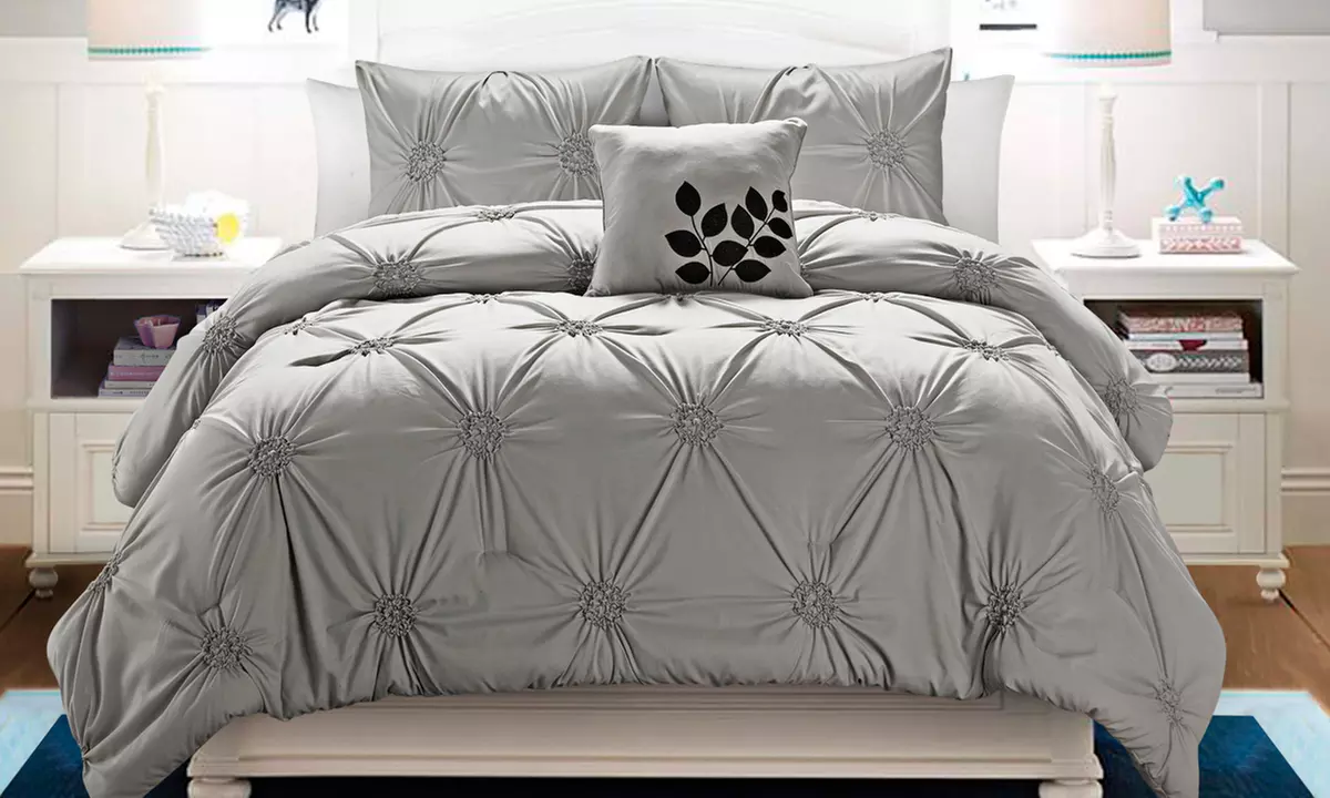 London and Santiago Pintucked Comforter Set (4-Piece) - Primary Image