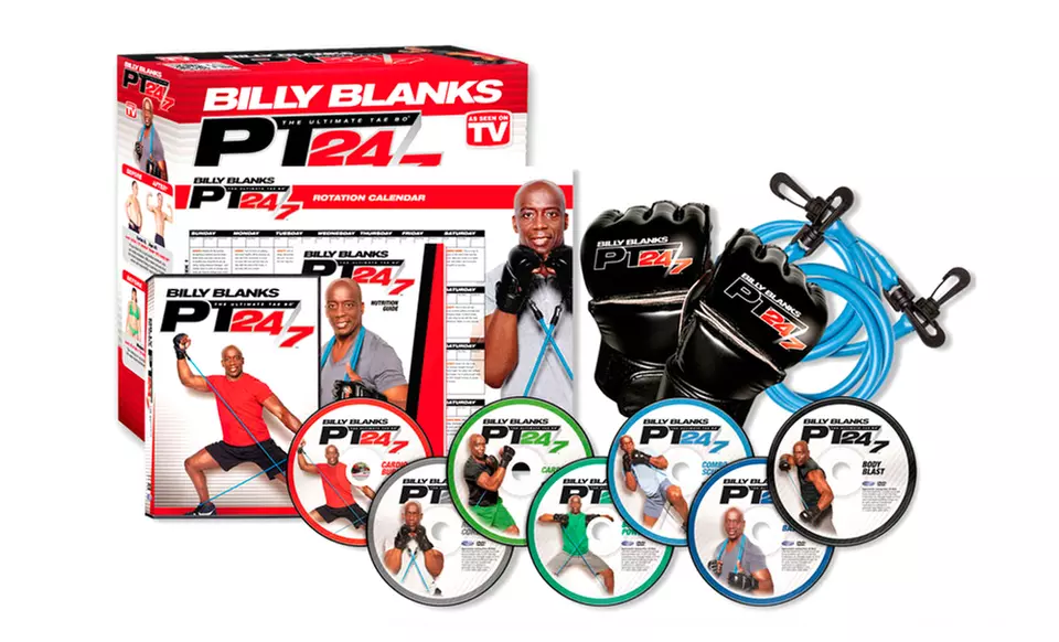 Billy Blanks PT 24/7 7-DVD Set with B2 Bands and Gloves - Primary Image