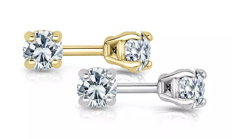 1/5 CTTW Round Diamond Studs in Sterling Silver - Primary Image