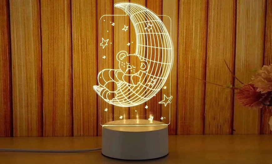 Image 4: LED 3D Night Light in Six Designs