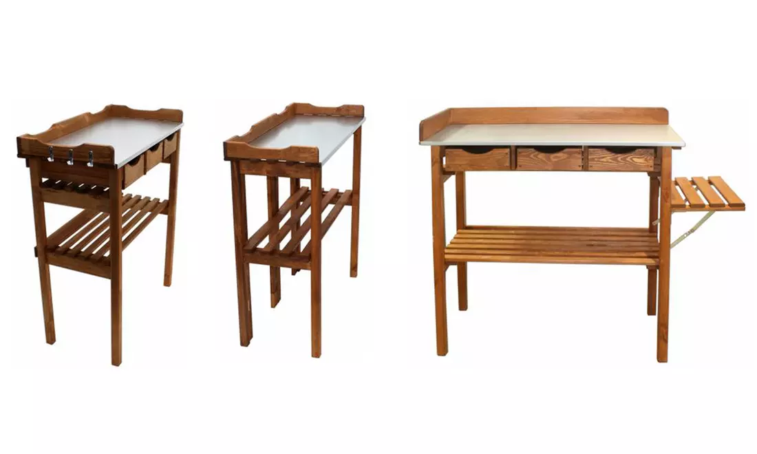 Pflanztisch aus Holz mit Zink-Tischplatte in der Ausführung nach Wahl - Primary Image