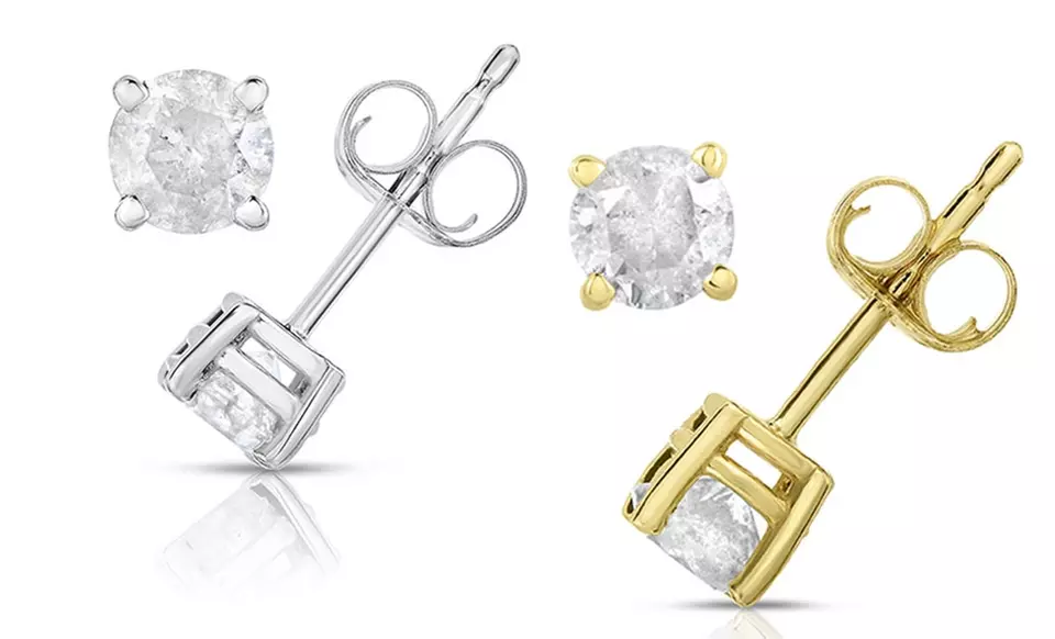 1/2 CTTW Certified Diamond Studs in 14K Gold by Diamond Affection - Primary Image