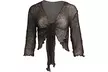 Women's Tie-Front Fine Knit Lace Cropped Shrug Bolero Cardigan - Second Medium
