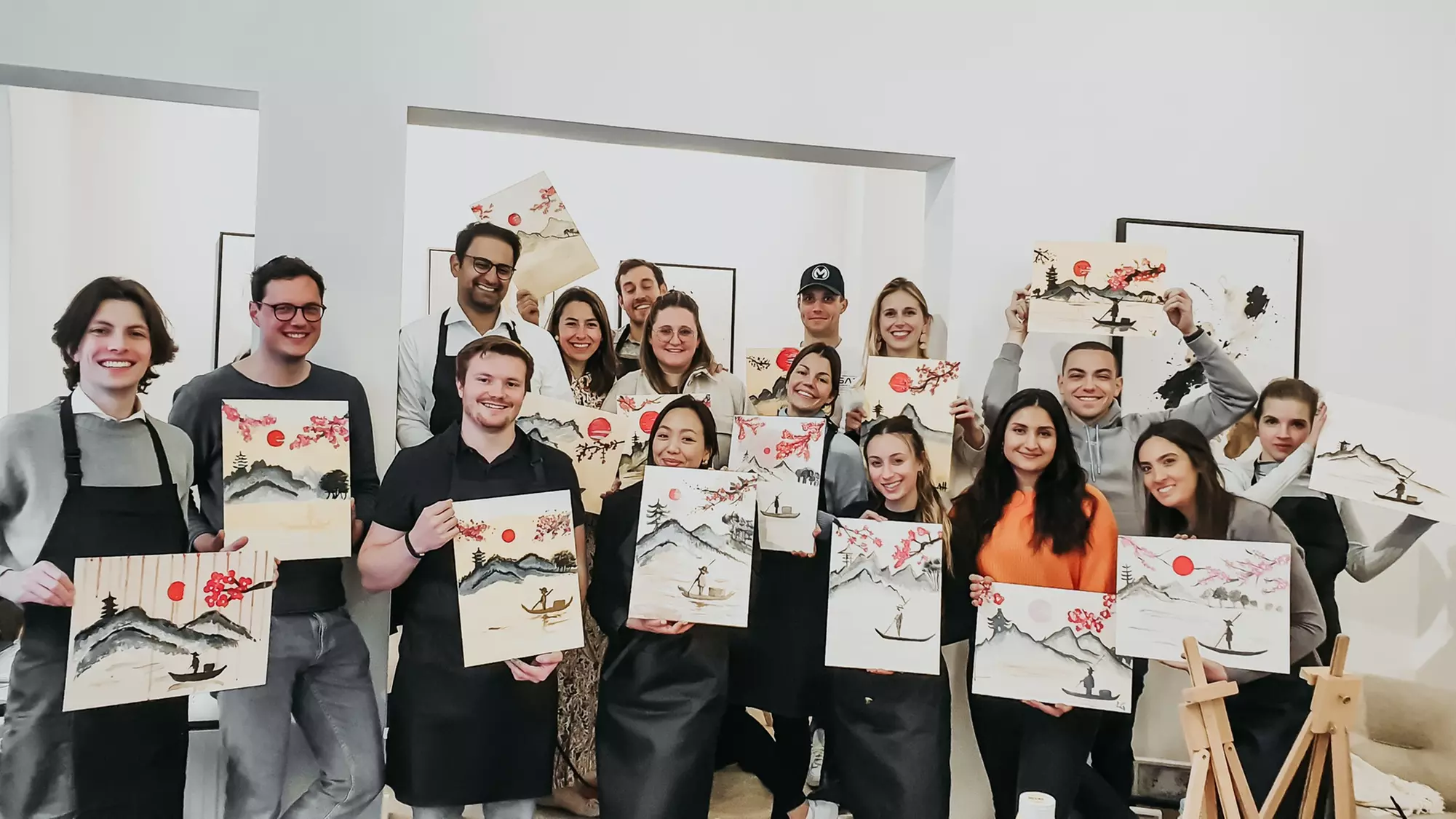 Malparty – kreatives Sip-&-Paint-Erlebnis für 2 oder 3 Personen