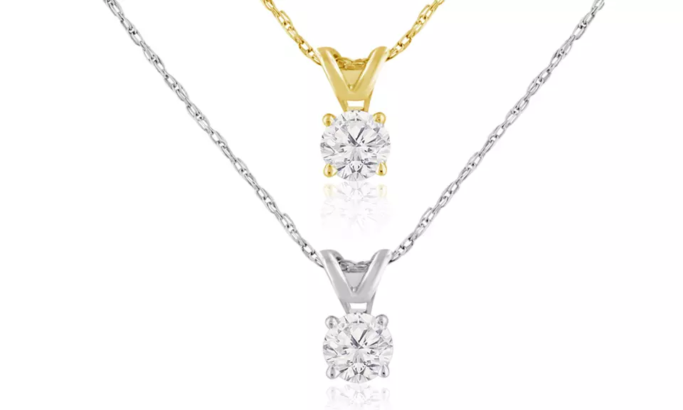 1/4 CTTW Diamond Solitaire Pendant in 14K Gold - Primary Image