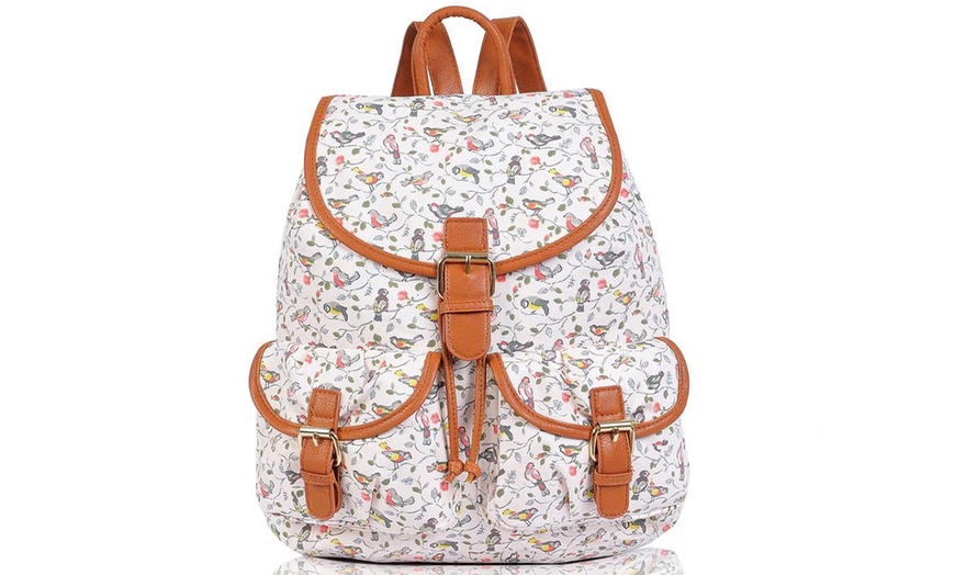 Image 27: Retro Canvas Backpack