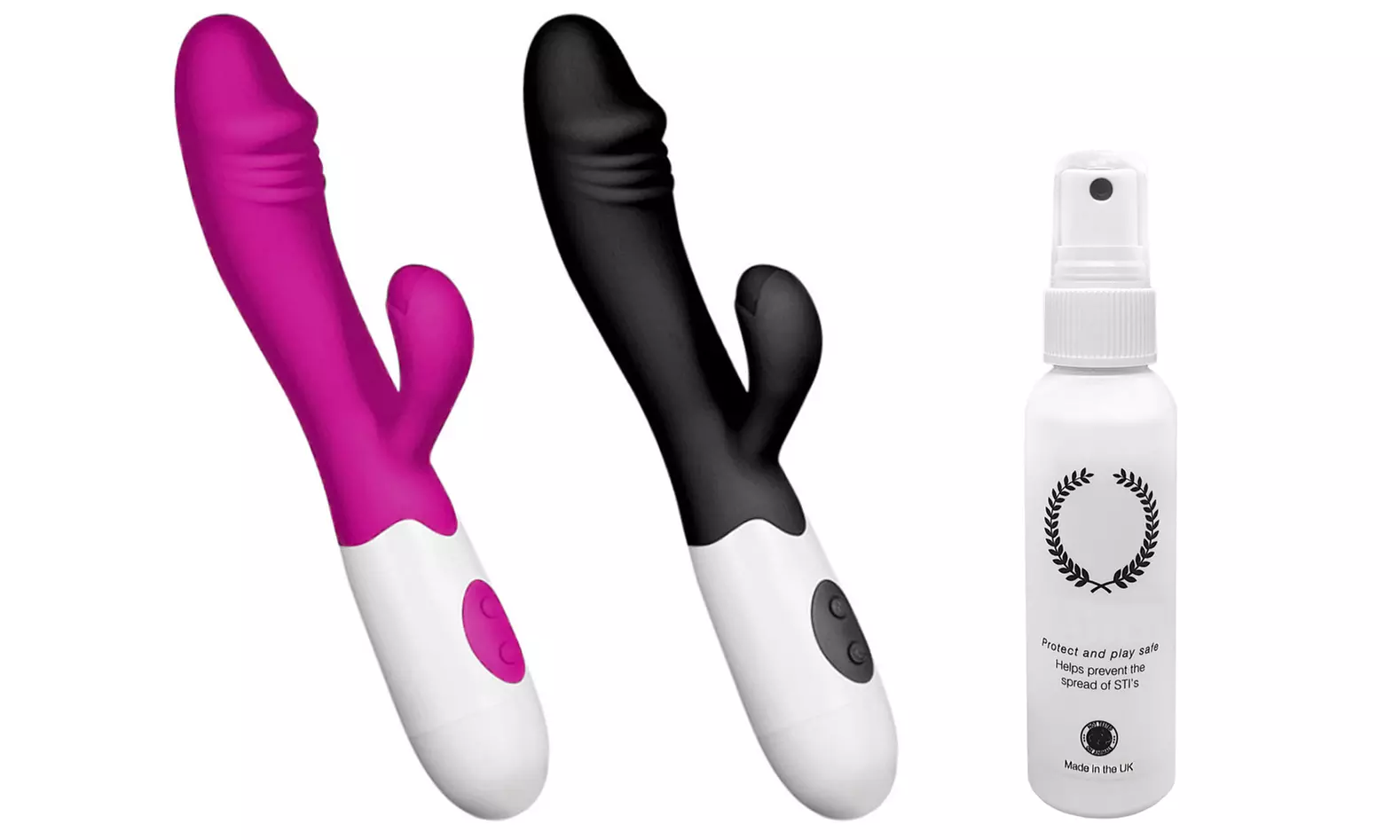 1 o 2 vibradores Rabbit de 30 modos con opción a spray desinfectante - Primary Image