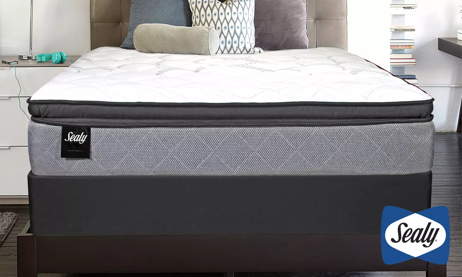 Closeout: Sealy Accomplished 14" Plush Euro Pillowtop Mattress Set. Free White Glove Delivery. - Primary Image