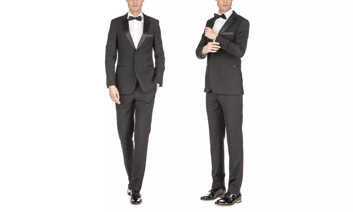 Gino Vitale Men's Notch Lapel Slim or Classic Fit Tuxedo - Primary Image