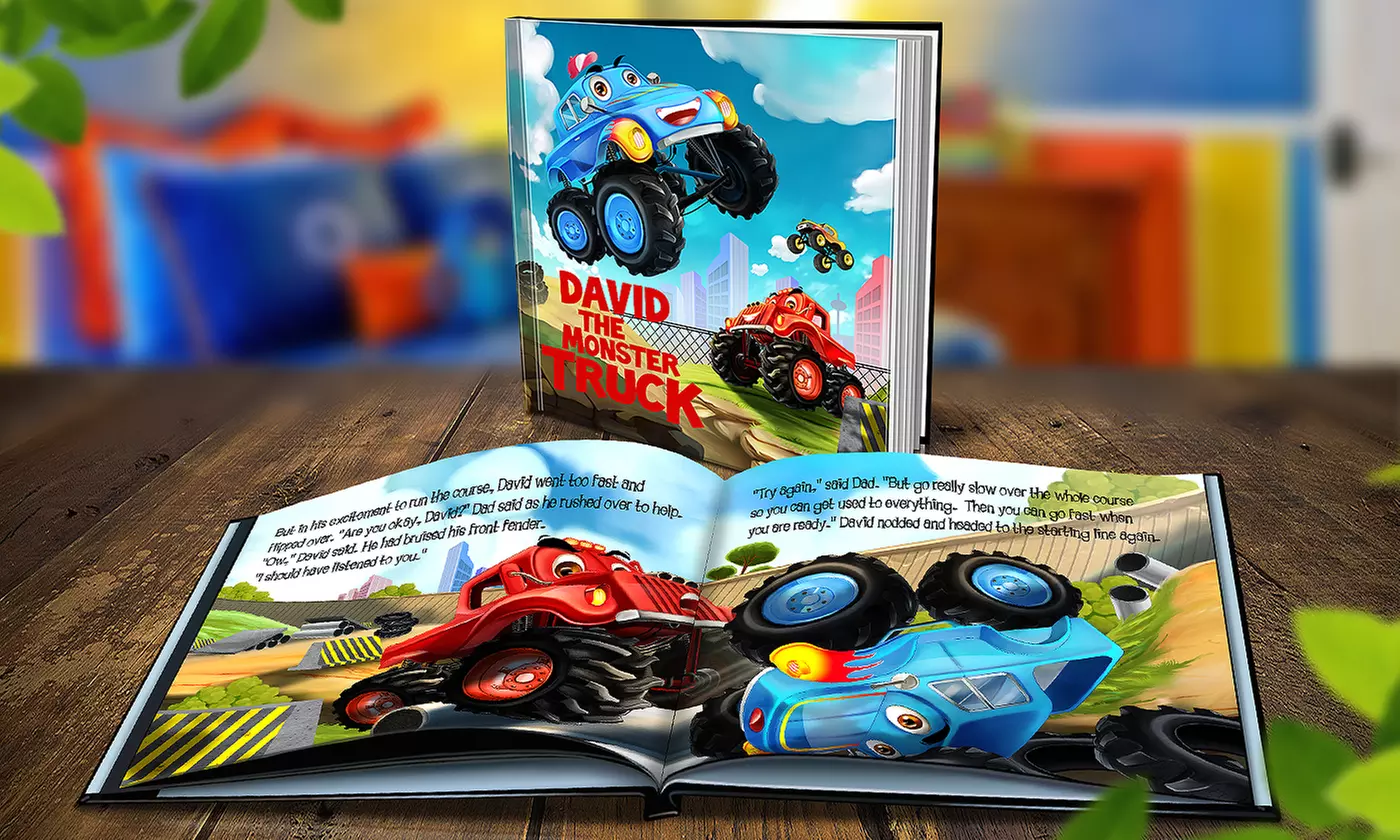 Personalized Hardcover or Softcover "The Monster Truck" Story Books (Up to 67% Off). Three Options Available. - Primary Image