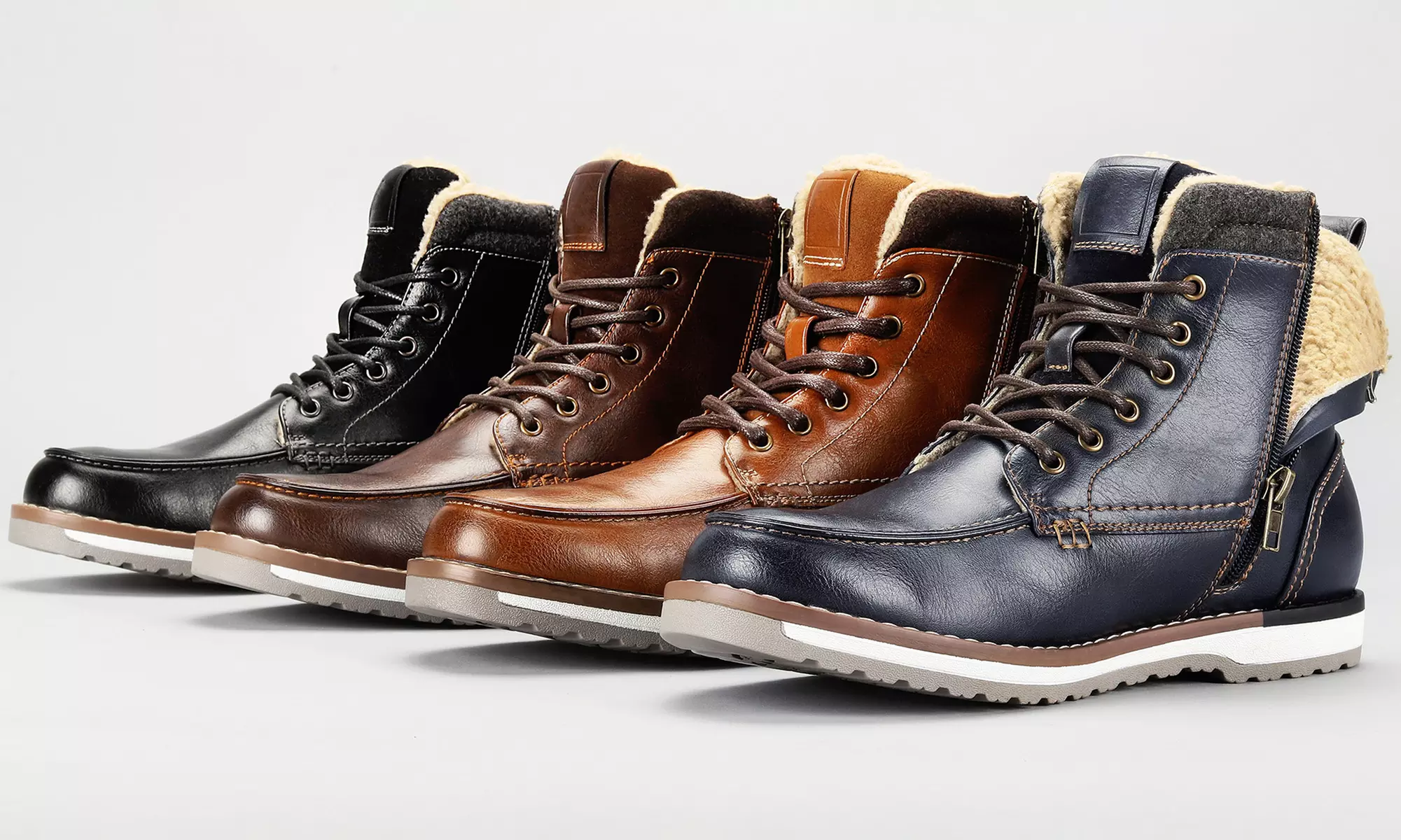 Harrison Men's Casual Fur-Lined Moc-Toe Boots - Primary Image