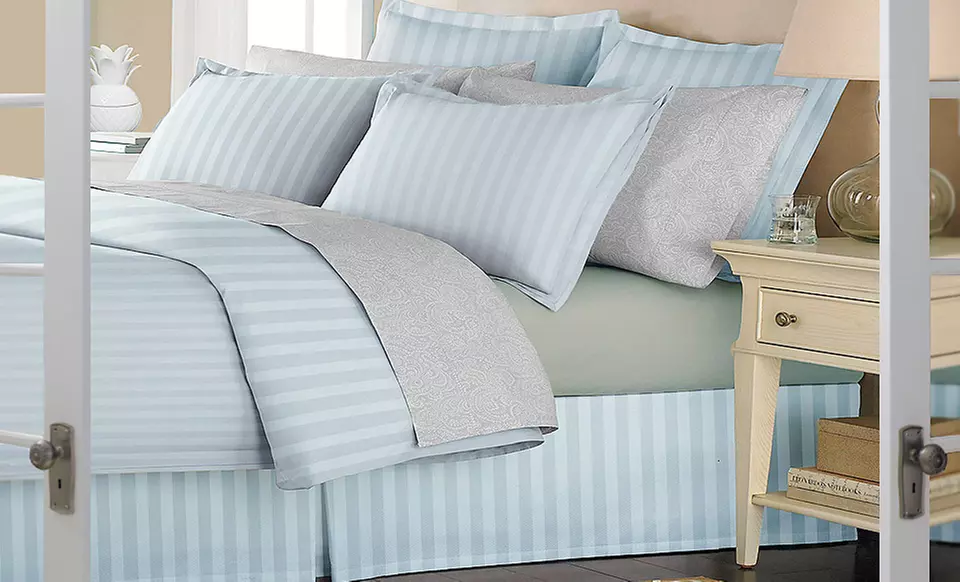 Damask Stripe 500-Thread Count Bedding Sets (Up to 82% Off). Four Sizes. Free Shipping and Returns. - Primary Image
