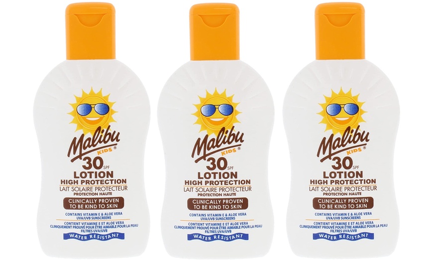 Image 7: Three-Pack of Malibu SPF Lotion or After Sun Lotion 200ml