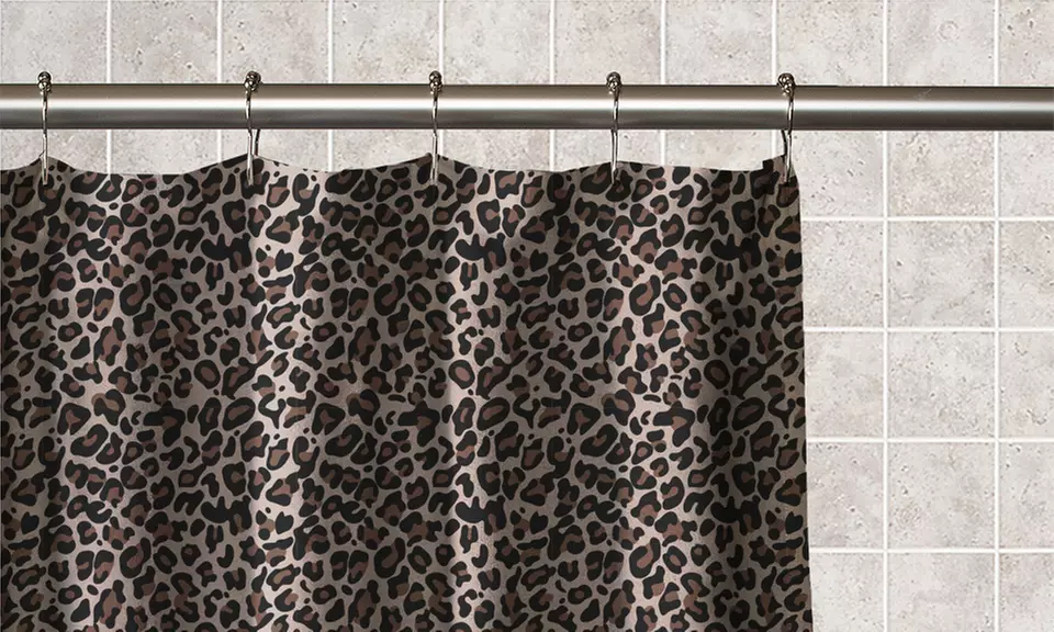 Leopard Print PEVA Shower Curtain - Primary Image