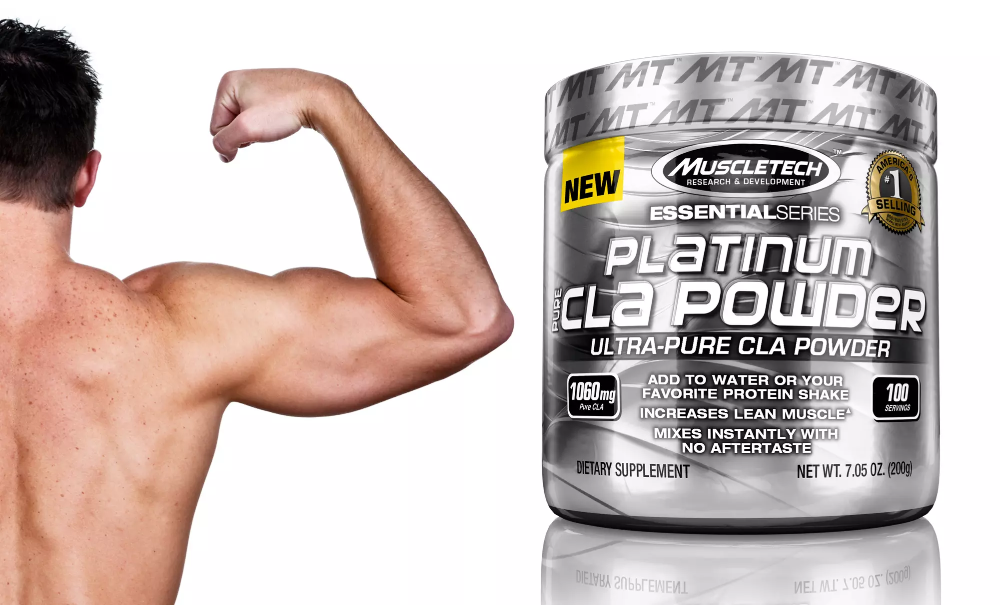 100-Servings Muscletech Essential Series Platinum CLA Powder - Primary Image