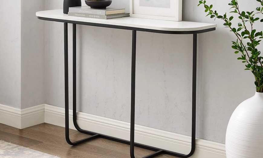 Image 2: 44'' Curved Entry Console Table