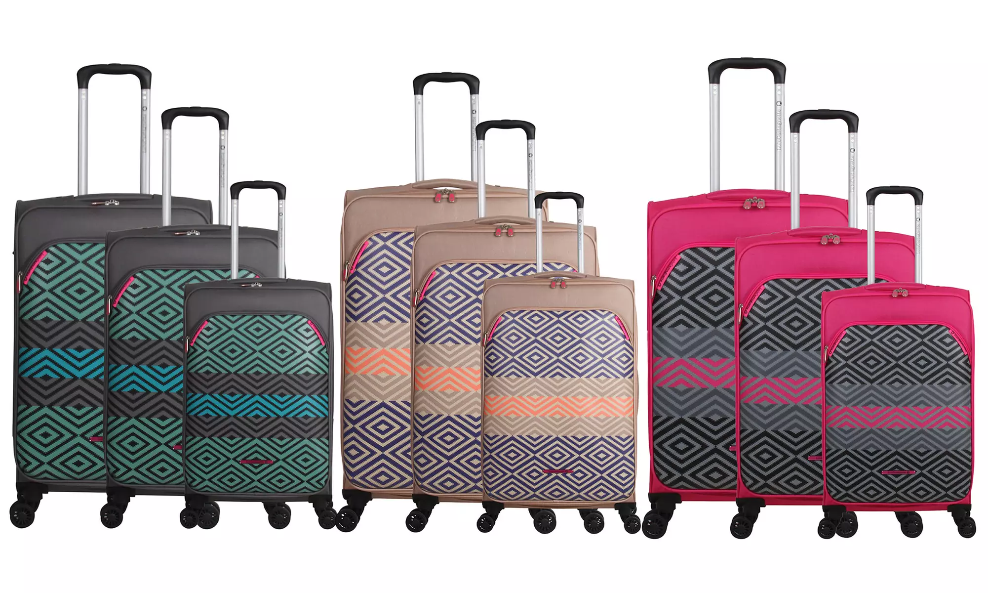 Set 3 valises Lulu Castagnette ultra légère et ultra résistante, collection Diamond - Primary Image