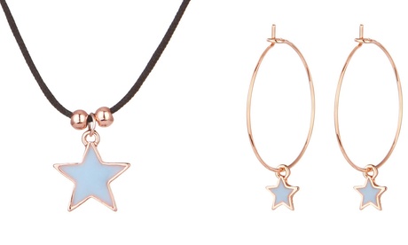 Collana o orecchini con pendenti a forma di stella
