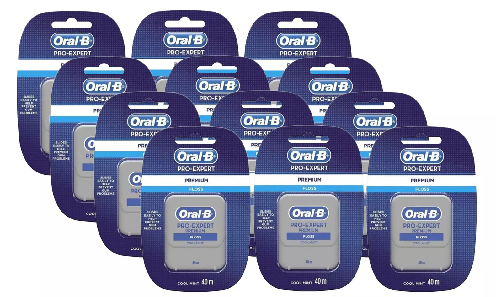 Lot de 6 ou 12 fils dentaire premium Oral-B Pro-Expert, 40 m - Second Medium