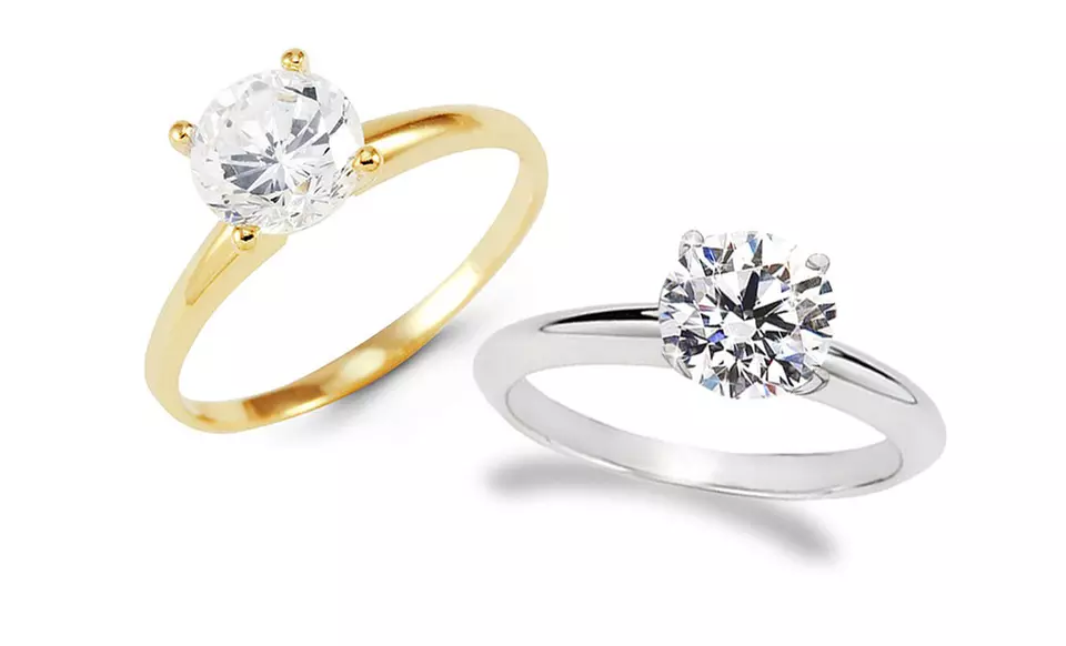 1-Carat Round Certified Solitaire Diamond Ring in 14K Gold. Free Returns. - Primary Image