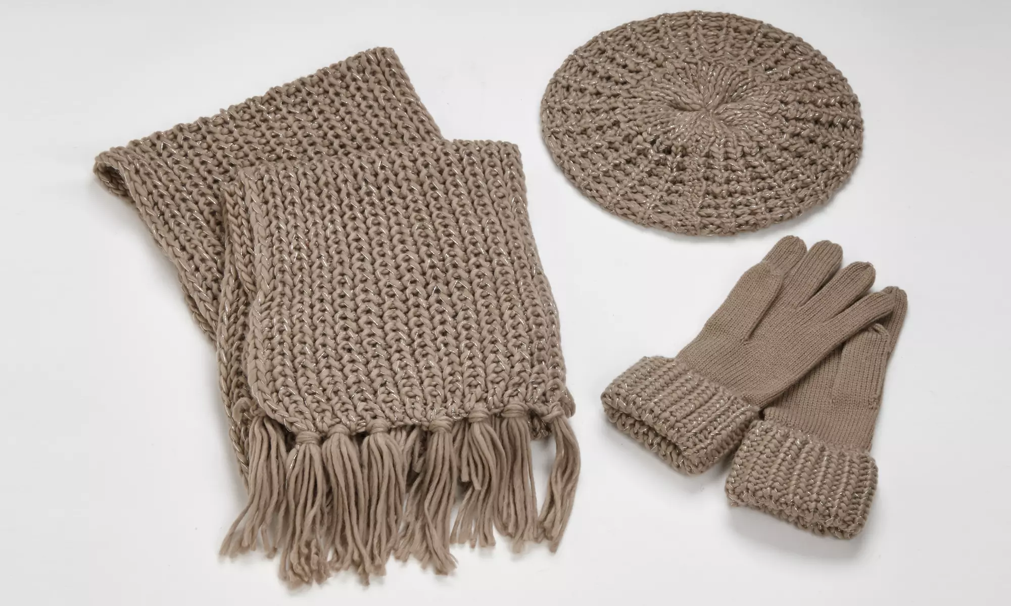 Clearance : Olive Street Soft Chunky Hat, Scarf, and Gloves Set (3-Piece) | Groupon Exclusive - Primary Image