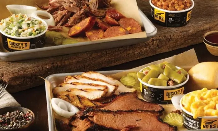 BBQ for Takeout or Dine-In When Available at Dickey's Barbecue Pit (Up to 27% Off). Three Options Available. - Primary Image