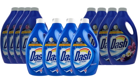 4 flaconi di detersivi liquidi Dash da 50 lavaggi disponibili in 3 tipologie