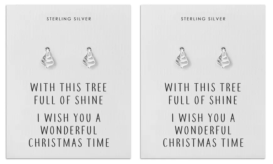 Image 3: Pendientes plata de ley Navidad
