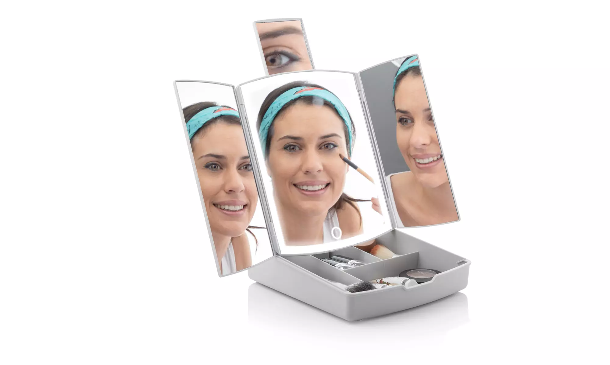 InnovaGoods LED Vergrößerungsspielgel oder klappbarer LED-Spiegel