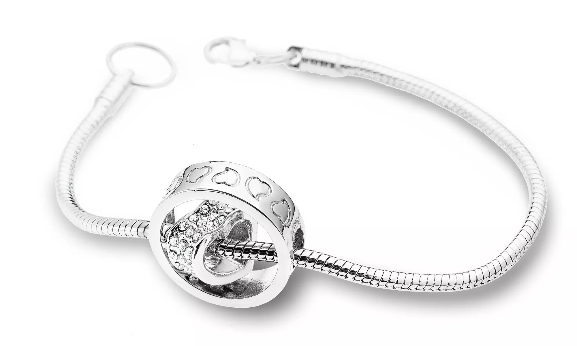 Heart in Circle Bracelet with Swarovski Elements Crystals - Second Medium