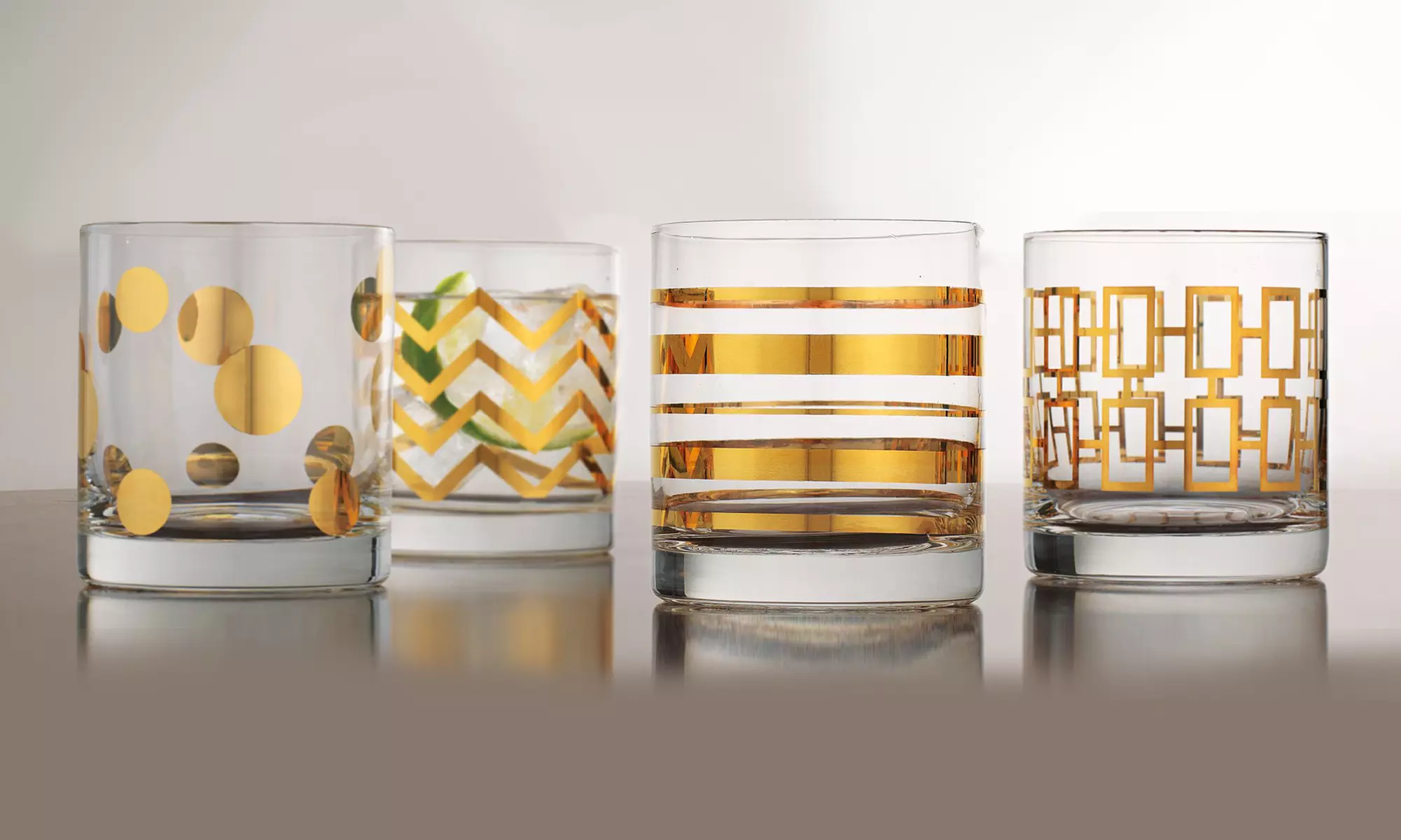 Posh Gold Deluxe Glass Set (4-Pc) - Primary Image